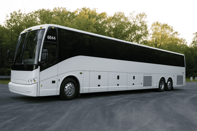 exterior of Charter Bus Rental Miramar coach bus